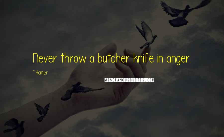 Homer Quotes: Never throw a butcher knife in anger.