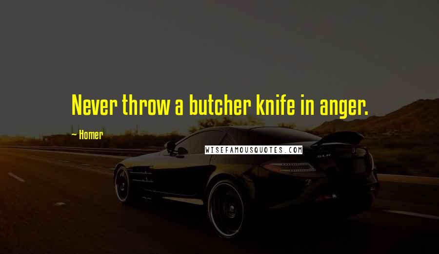 Homer Quotes: Never throw a butcher knife in anger.