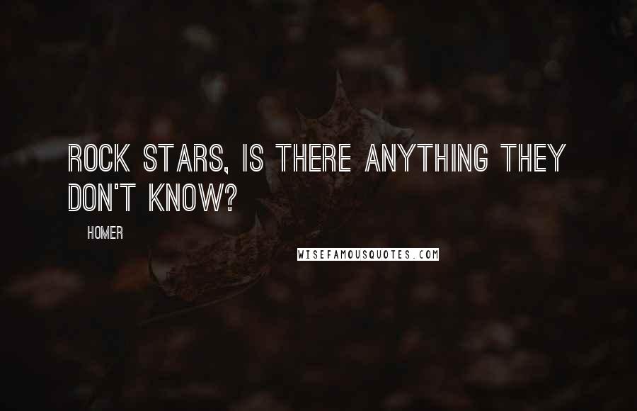 Homer Quotes: Rock stars, is there anything they don't know?