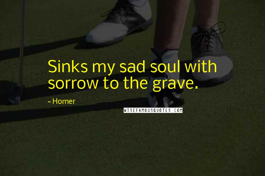 Homer Quotes: Sinks my sad soul with sorrow to the grave.