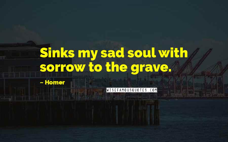 Homer Quotes: Sinks my sad soul with sorrow to the grave.