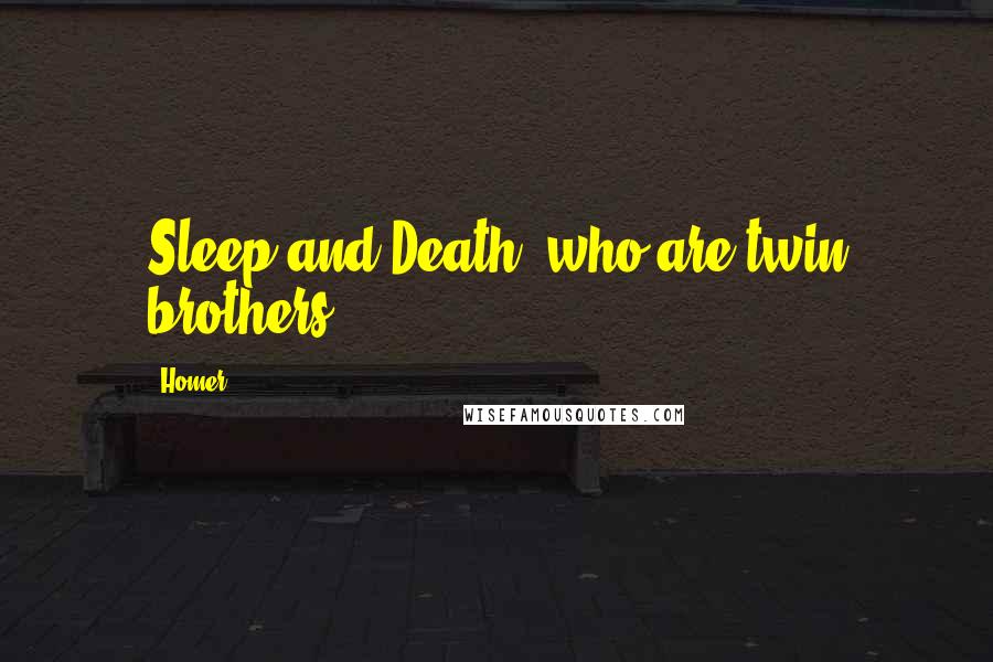 Homer Quotes: Sleep and Death, who are twin brothers.