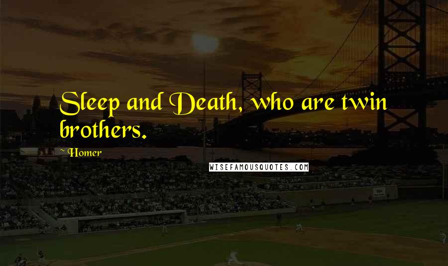 Homer Quotes: Sleep and Death, who are twin brothers.