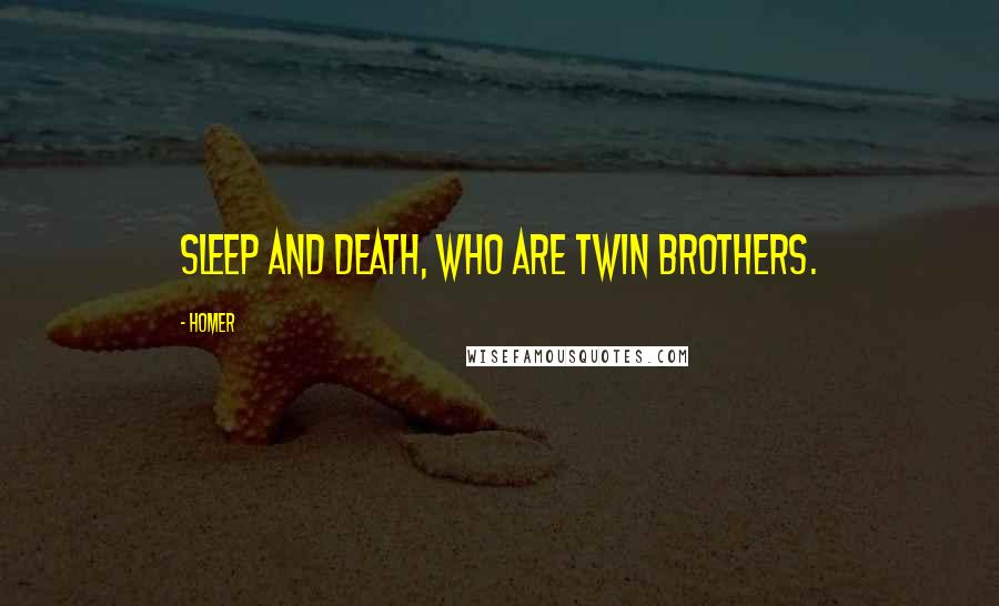 Homer Quotes: Sleep and Death, who are twin brothers.