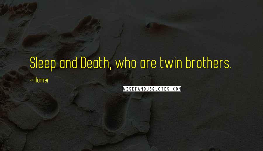 Homer Quotes: Sleep and Death, who are twin brothers.