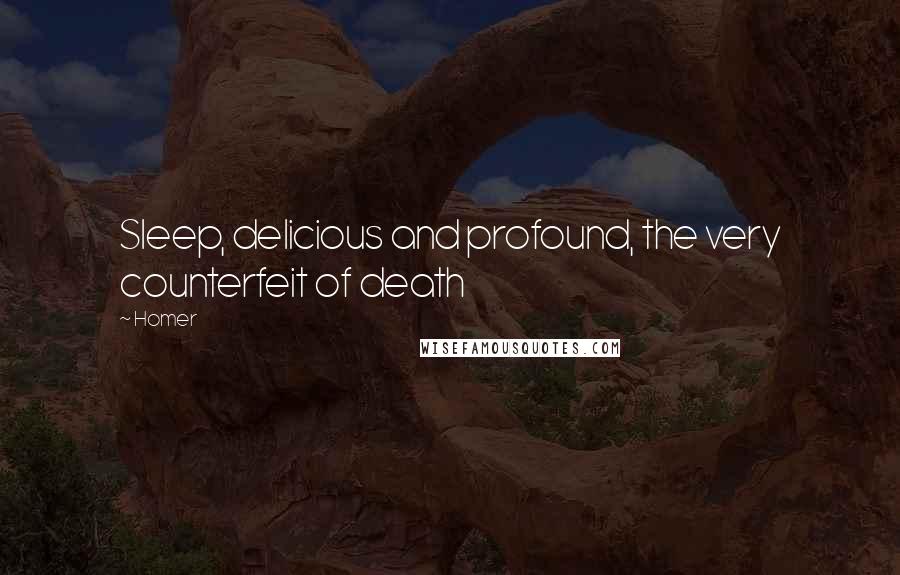 Homer Quotes: Sleep, delicious and profound, the very counterfeit of death