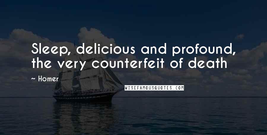 Homer Quotes: Sleep, delicious and profound, the very counterfeit of death