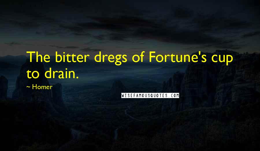 Homer Quotes: The bitter dregs of Fortune's cup to drain.