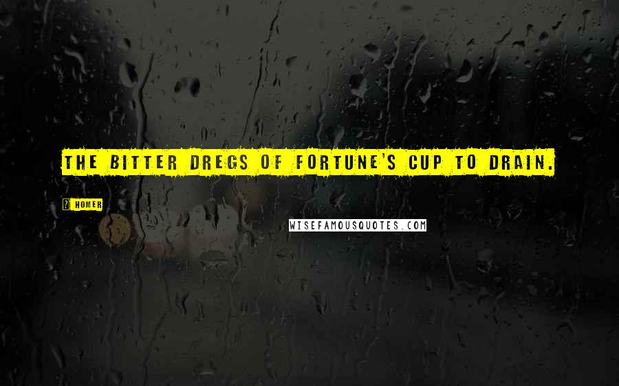 Homer Quotes: The bitter dregs of Fortune's cup to drain.