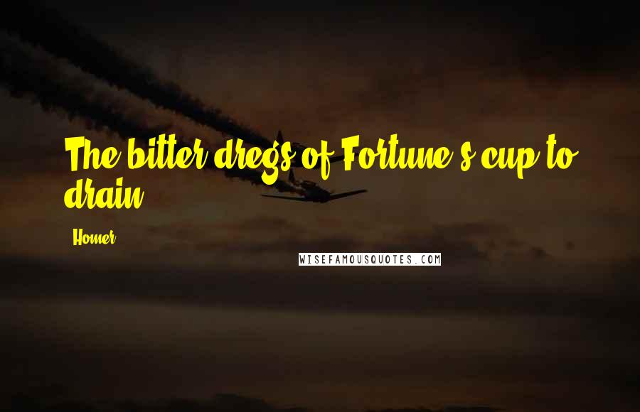 Homer Quotes: The bitter dregs of Fortune's cup to drain.