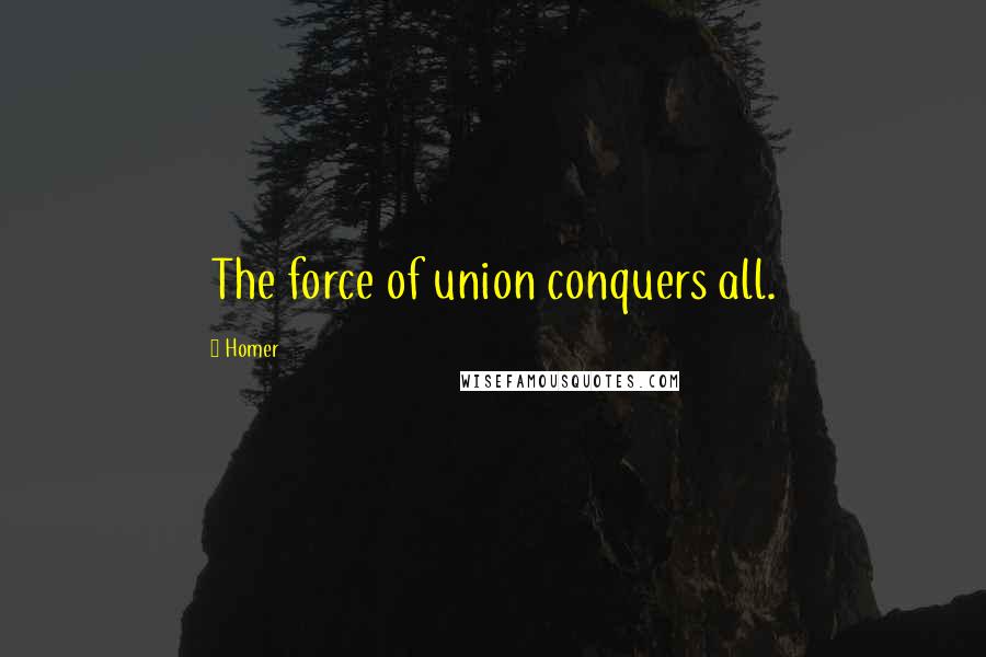 Homer Quotes: The force of union conquers all.
