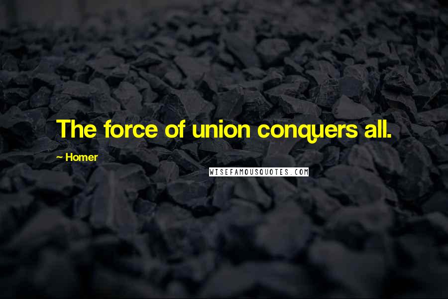 Homer Quotes: The force of union conquers all.