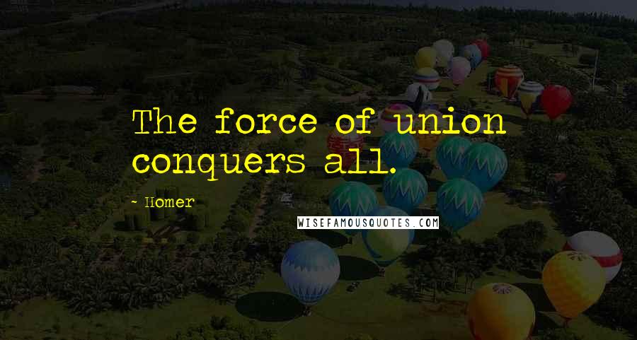 Homer Quotes: The force of union conquers all.