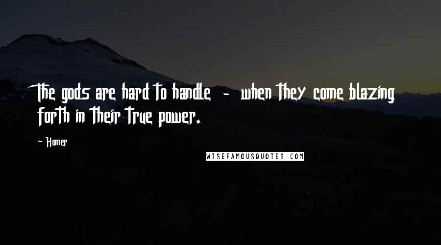 Homer Quotes: The gods are hard to handle  -  when they come blazing forth in their true power.