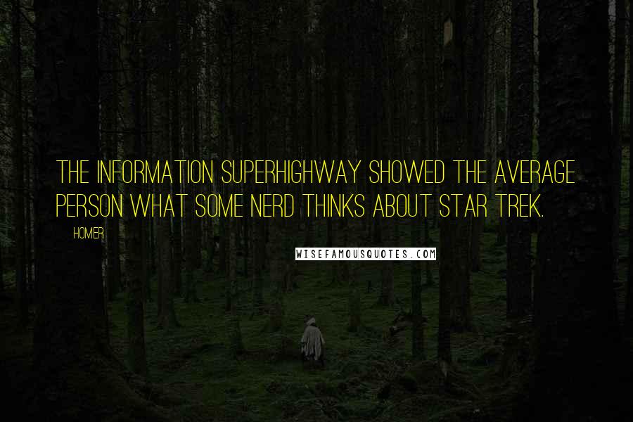 Homer Quotes: The information superhighway showed the average person what some nerd thinks about Star Trek.