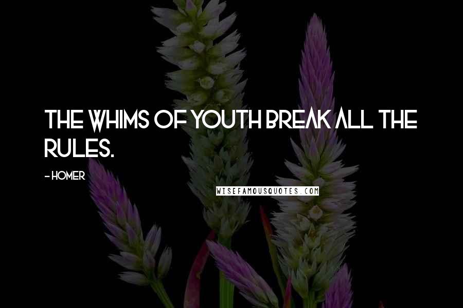 Homer Quotes: The whims of youth break all the rules.