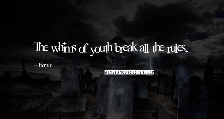 Homer Quotes: The whims of youth break all the rules.
