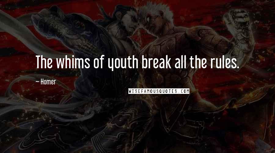 Homer Quotes: The whims of youth break all the rules.