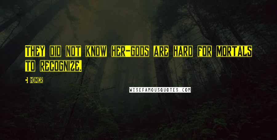 Homer Quotes: They did not know her-gods are hard for mortals to recognize.