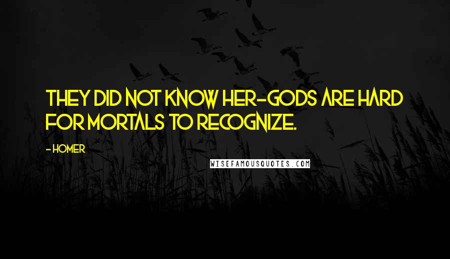 Homer Quotes: They did not know her-gods are hard for mortals to recognize.