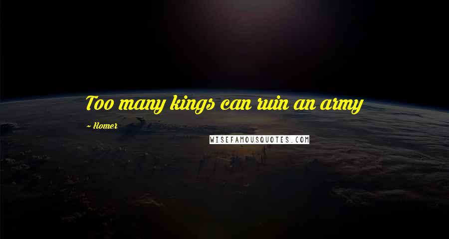 Homer Quotes: Too many kings can ruin an army