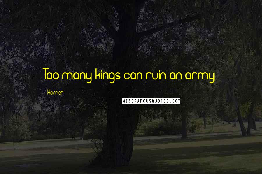 Homer Quotes: Too many kings can ruin an army