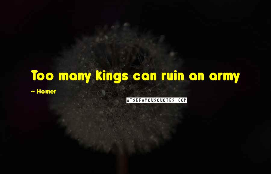 Homer Quotes: Too many kings can ruin an army