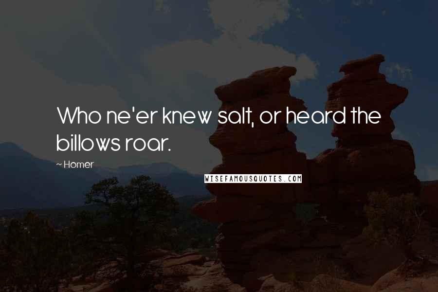 Homer Quotes: Who ne'er knew salt, or heard the billows roar.