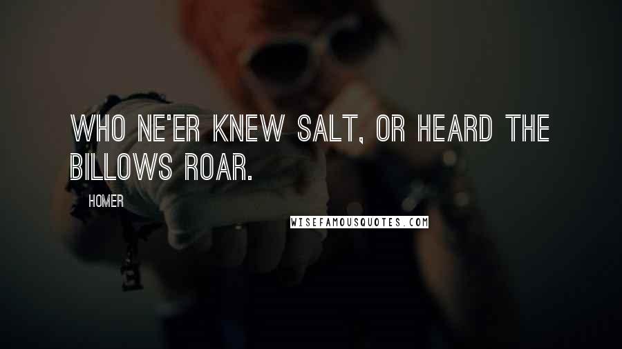 Homer Quotes: Who ne'er knew salt, or heard the billows roar.