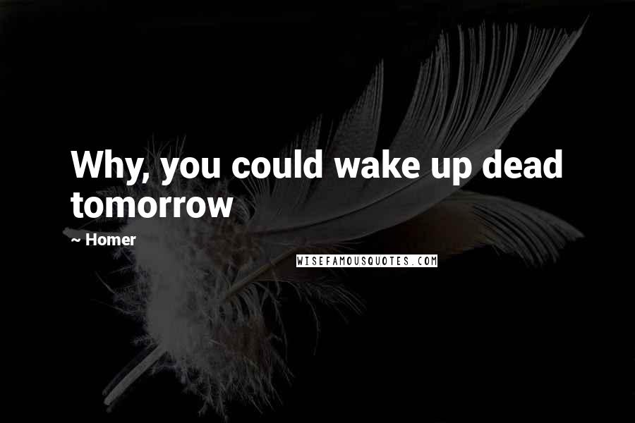 Homer Quotes: Why, you could wake up dead tomorrow
