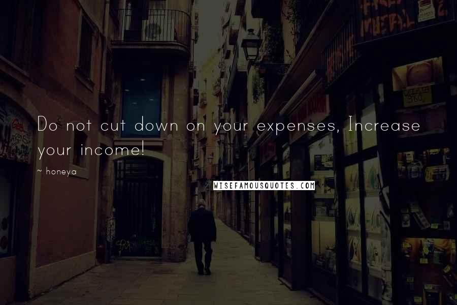 Honeya Quotes: Do not cut down on your expenses, Increase your income!