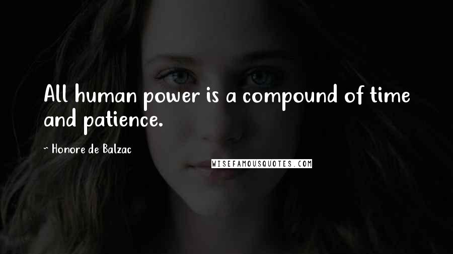 Honore De Balzac Quotes: All human power is a compound of time and patience.