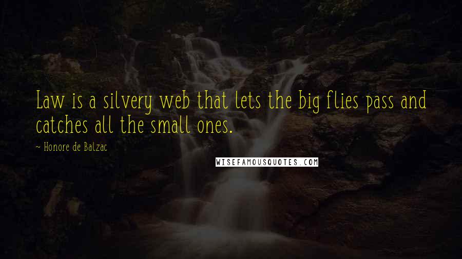 Honore De Balzac Quotes: Law is a silvery web that lets the big flies pass and catches all the small ones.