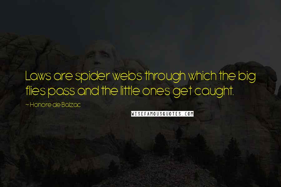 Honore De Balzac Quotes: Laws are spider webs through which the big flies pass and the little ones get caught.