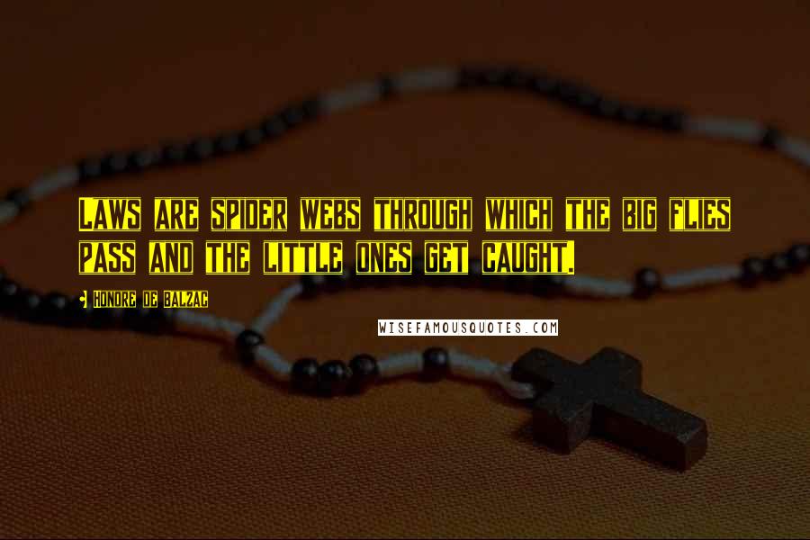 Honore De Balzac Quotes: Laws are spider webs through which the big flies pass and the little ones get caught.