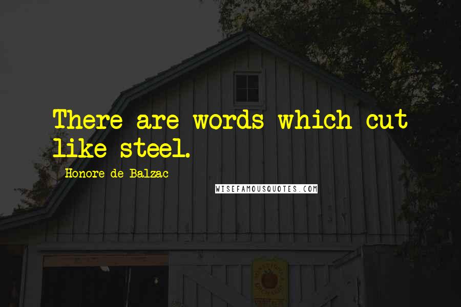 Honore De Balzac Quotes: There are words which cut like steel.