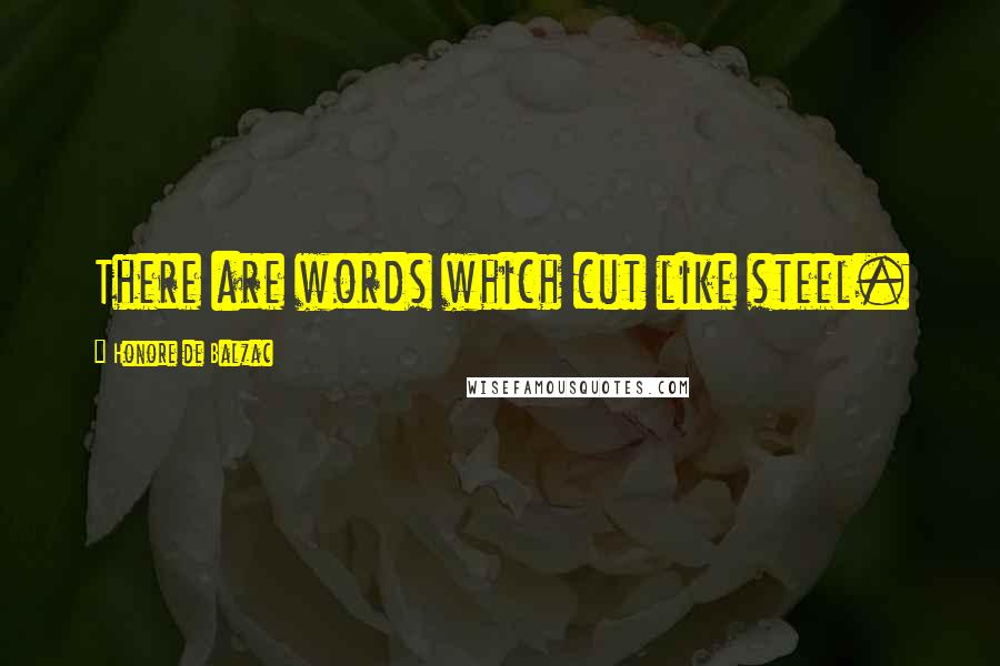 Honore De Balzac Quotes: There are words which cut like steel.