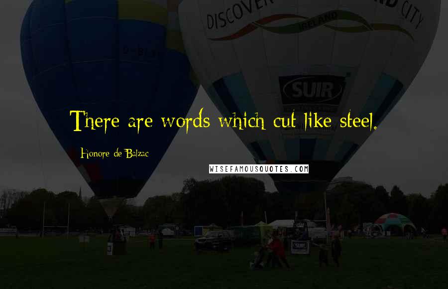 Honore De Balzac Quotes: There are words which cut like steel.