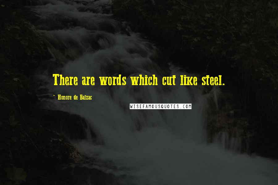 Honore De Balzac Quotes: There are words which cut like steel.