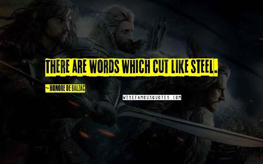 Honore De Balzac Quotes: There are words which cut like steel.
