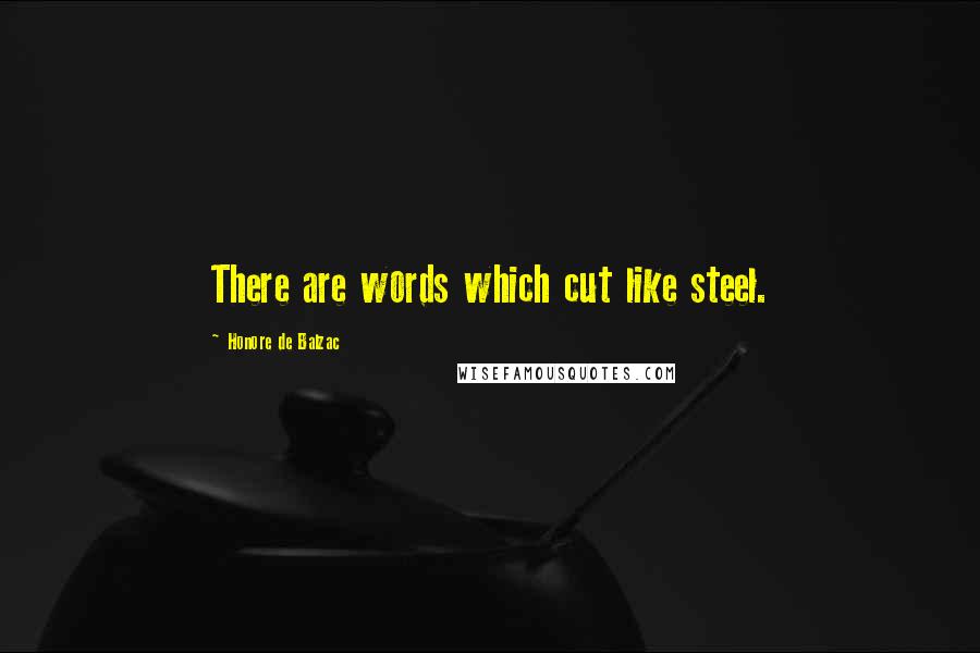 Honore De Balzac Quotes: There are words which cut like steel.