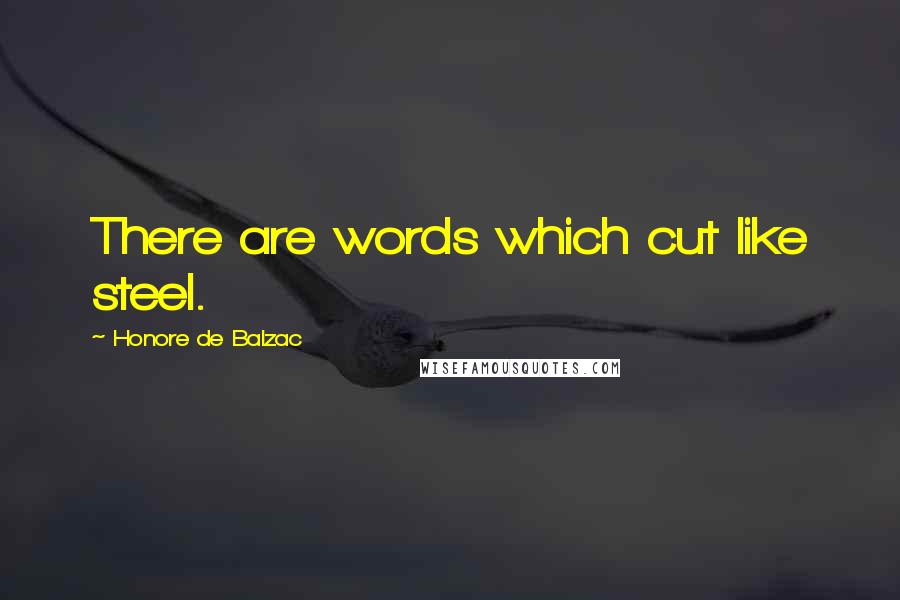 Honore De Balzac Quotes: There are words which cut like steel.