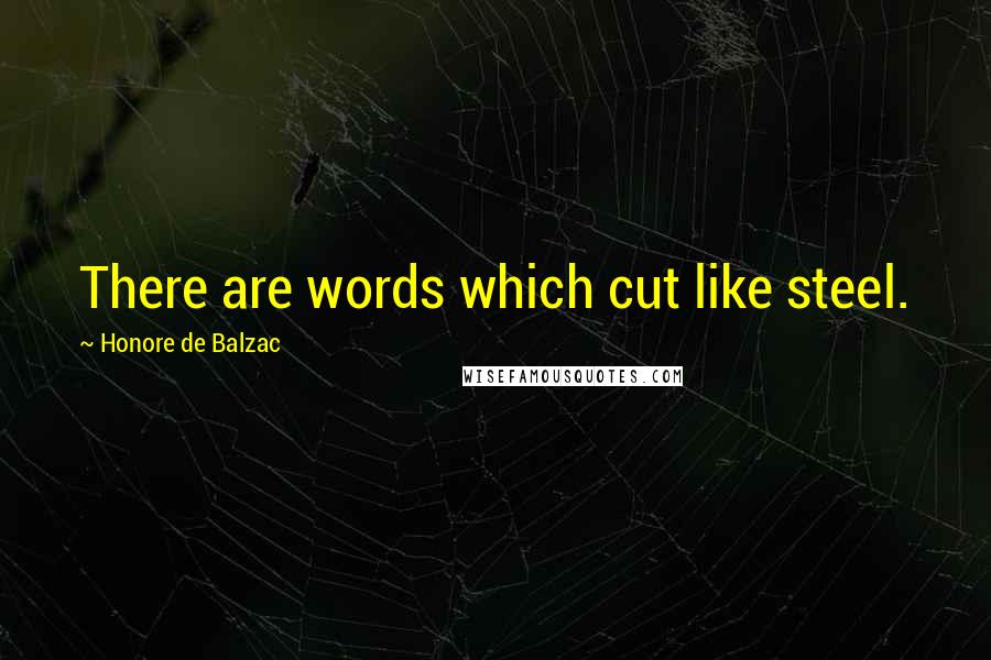 Honore De Balzac Quotes: There are words which cut like steel.