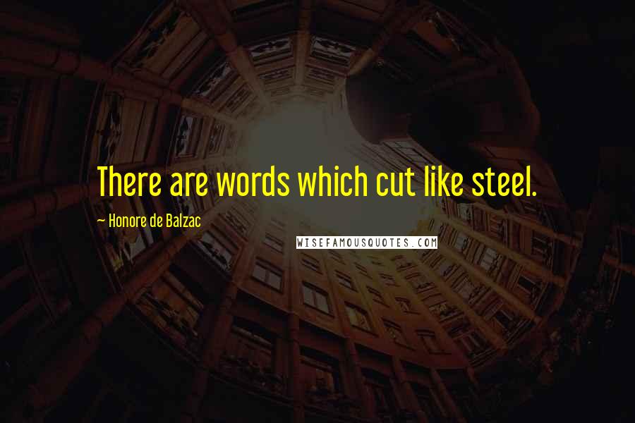 Honore De Balzac Quotes: There are words which cut like steel.