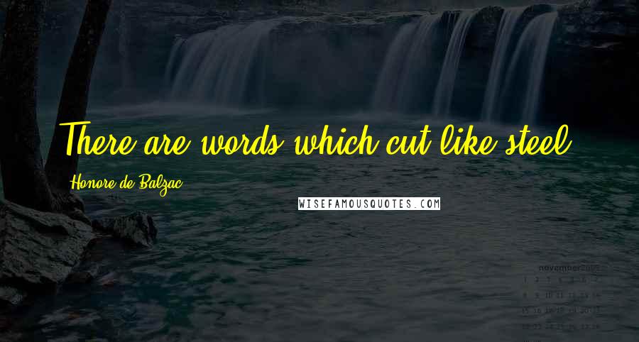 Honore De Balzac Quotes: There are words which cut like steel.