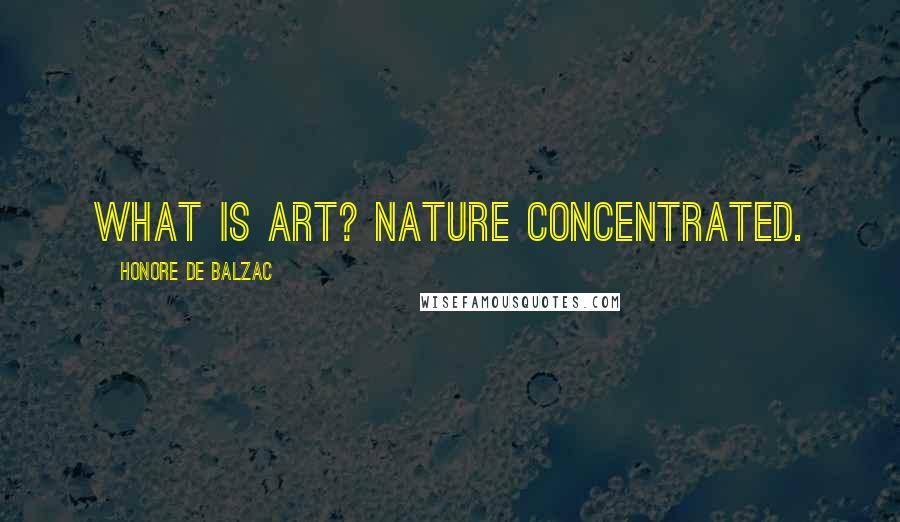 Honore De Balzac Quotes: What is art? Nature concentrated.
