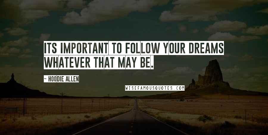 Hoodie Allen Quotes: Its important to follow your dreams whatever that may be.