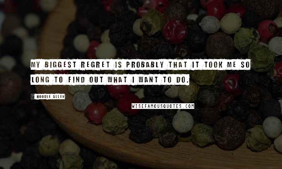 Hoodie Allen Quotes: My biggest regret is probably that it took me so long to find out what I want to do.