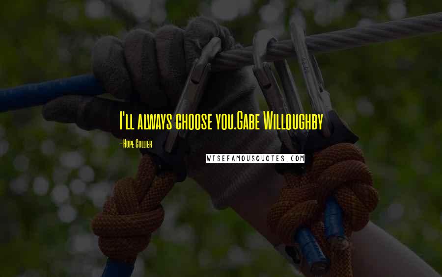 Hope Collier Quotes: I'll always choose you.Gabe Willoughby