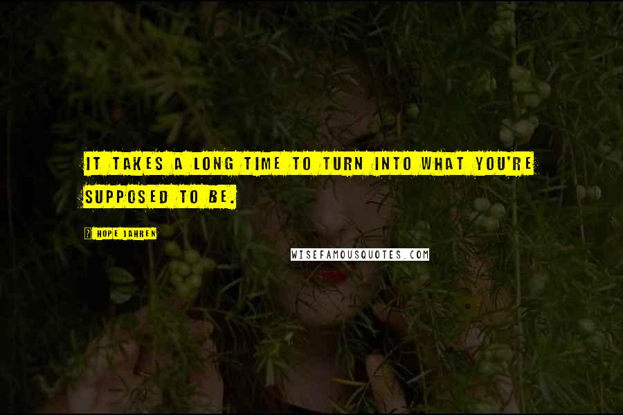 Hope Jahren Quotes: It takes a long time to turn into what you're supposed to be.